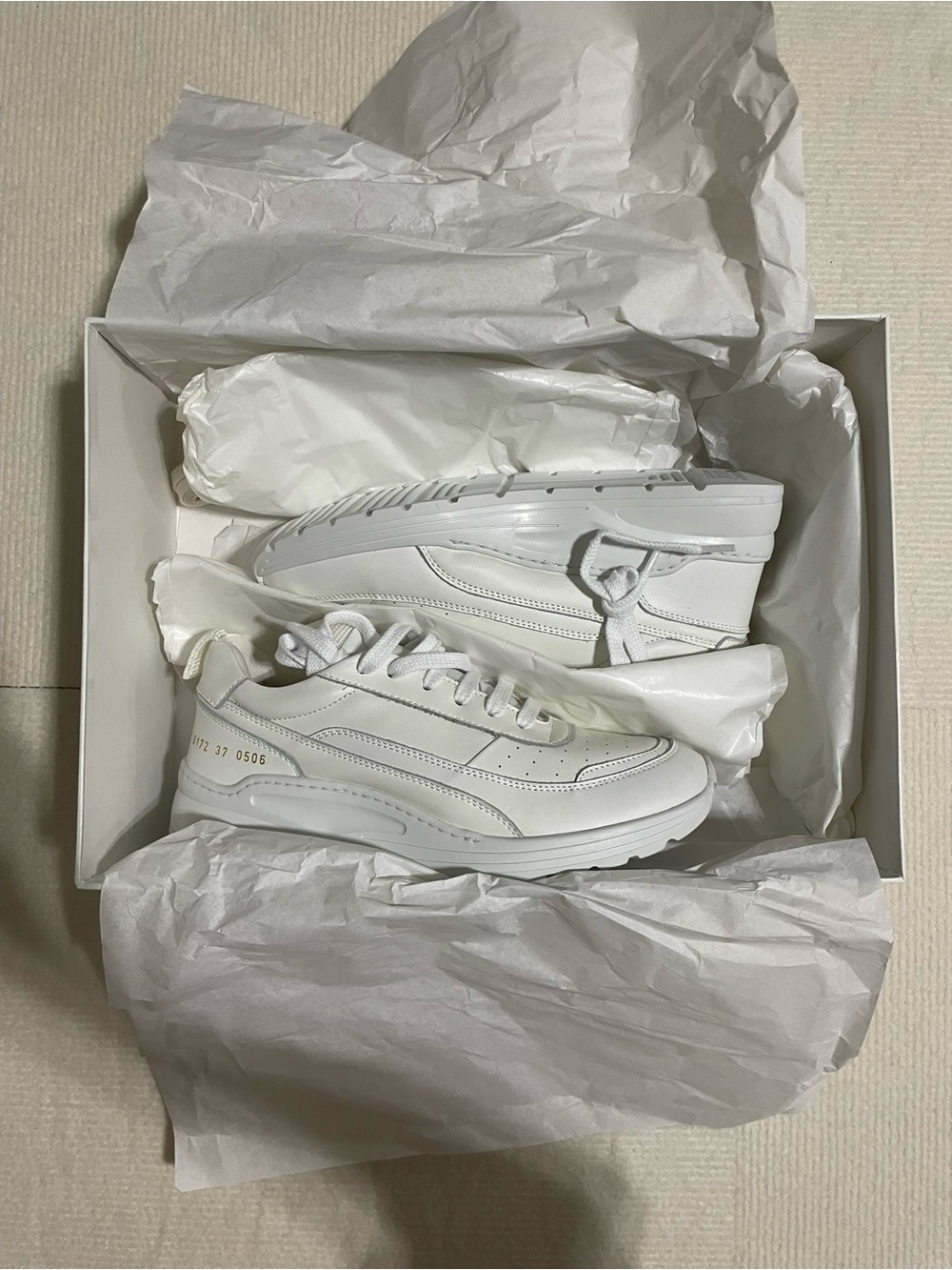 Common Projects Women Track 90 Leather Sneakers